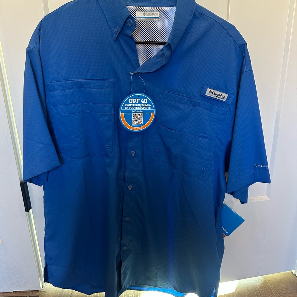 Columbia Men's Casual Blue Button Down Shirt